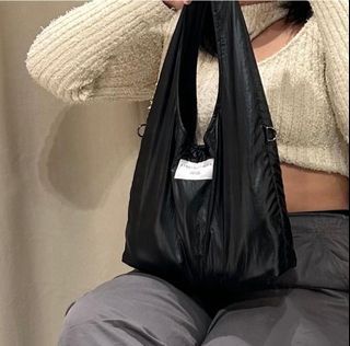 Black Shiny Hobo Bag Shoulder Bag (Kenny Bag)