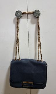 Blue Charles & Keith chain bag (with freebie green sling)
