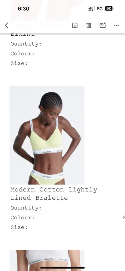 50 off CALVIN KLEIN Modern Cotton Lightly Lined Bralette SizeM Carousell