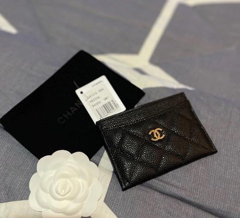 Chanel card holder (Category: Luxury Bags & Wallets) located in Quezon City. Submitted by rougecomer29291 (Listing ID 1300098990, Image 1). Description: gifted not my style with box, ribbon, dustbag, box (not sure if i was able to keep the paperbag) all sales are final.