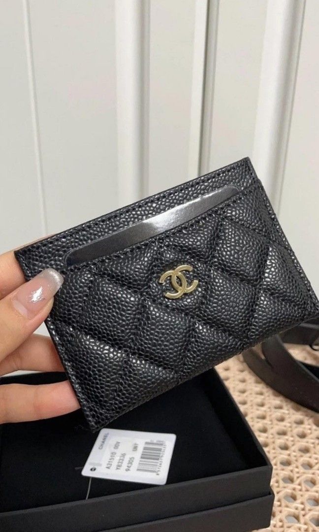 Chanel card holder (Category: Luxury Bags & Wallets) located in Quezon City. Submitted by rougecomer29291 (Listing ID 1300098990, Image 2). Description: gifted not my style with box, ribbon, dustbag, box (not sure if i was able to keep the paperbag) all sales are final.