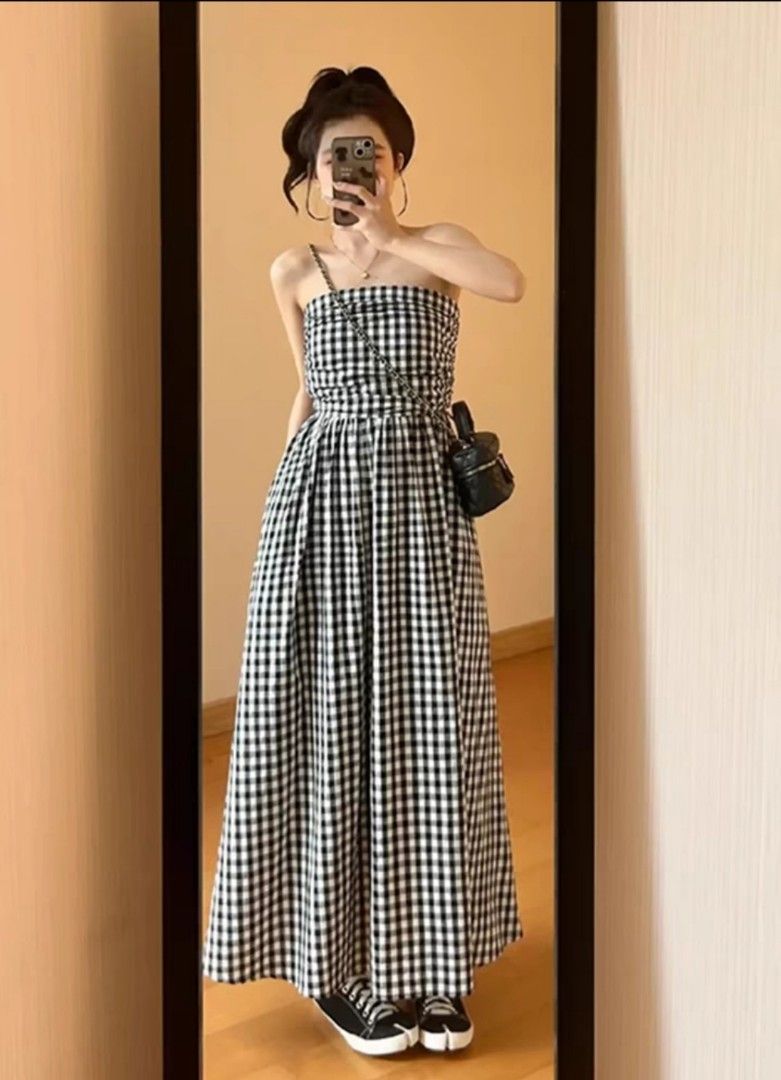 Checkered dress plus size top