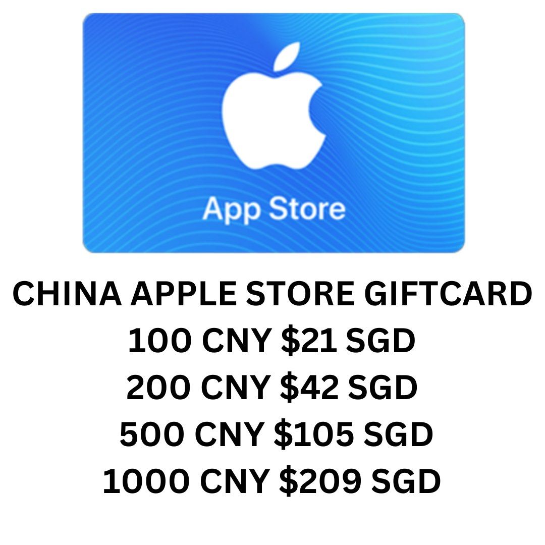 CHINA] iTunes Gift Card apple store 中国苹果礼品卡, Video Gaming, Video Games,  Others on Carousell