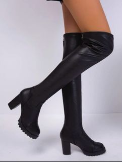 Shein Chunky Heel Over The Knee Boots