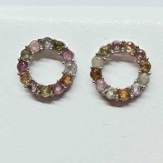Colorful Tourmaline Stud Earrings