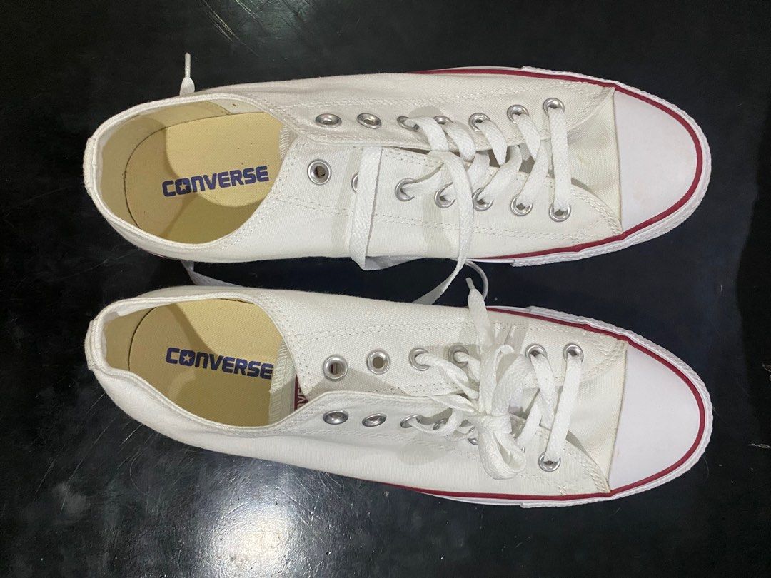 Converse (Men) Shoes for Sale (Category: Sneakers) located in Paranaque City. Submitted by nonoestur (Listing ID 1300007025, Image 2). Description: Converse shoes for men for sale - Orig - Low-cut Classic White, size 11.5 - New and unused - NO box, shoes only RFS: regalo lang but two-sizes too big for my feet - Price slightly negotiable Call/Sms: 0917 809 3009 Pwede meetup within Paranaque area pref. SM BF or SM Bicutan Pwede rin sa courier, SF t