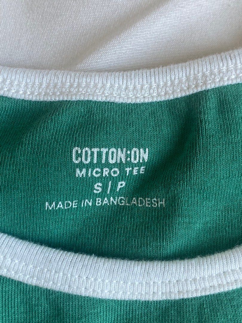 cotton on micro baby tee in green (Category: Shirts) located in Quezon City. Submitted by centerlake (Listing ID 1299996396, Image 3). Description: oroginal was at 800 i think .