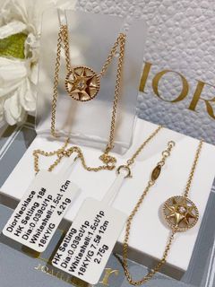 Dior Necklace and Bracelet 18k gold hksetting