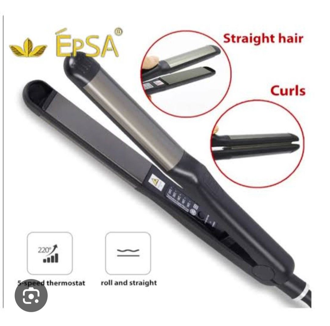 EpSA Professional hair iron 2 in 1 titanium Hair curler and straightener 1024V Handle Comfort Beauty Personal Care Hair on Carousell