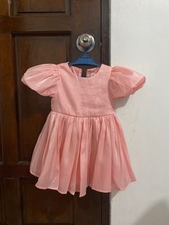 Formal Pink Puff Sleeves Dress for Baby Flower Girl