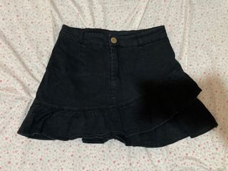 frill denim skirt w inner shorts dark coquette coquette y2k vintage acubi goth grunge