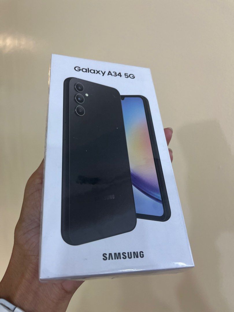 Galaxy A34 5g 128gb 8g ram (Category: Samsung) located in San Juan City. Submitted by AshleyandLynGeneralmerchandise (Listing ID 1300009873, Image 2). Description: We accept trade in Credit card / Home Credit Shipping Meet ups / Delivery Fb page: Ashley & Lyn.