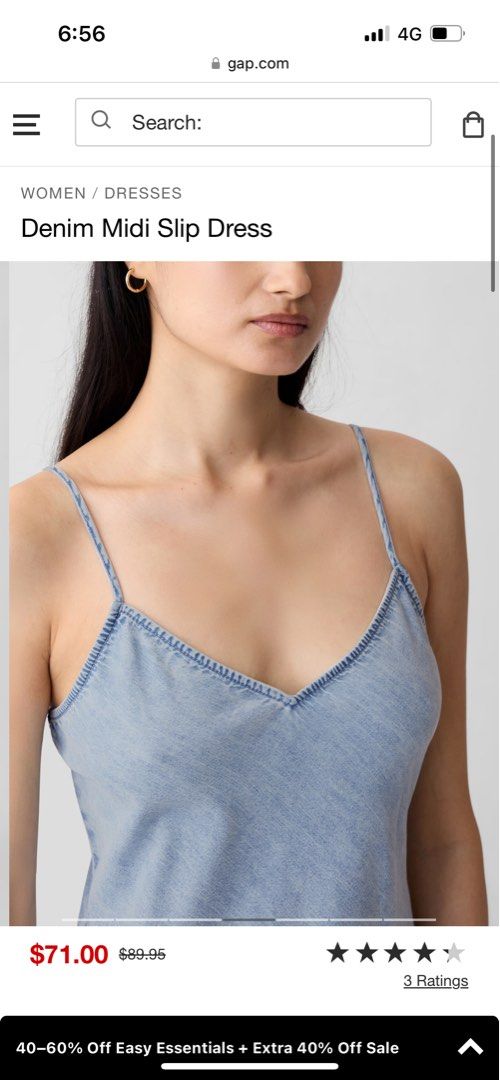 gap denim slip dress GapStudio Draped Denim Slip Maxi Dress