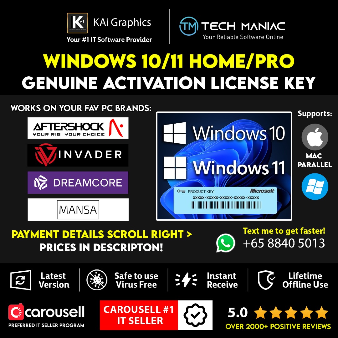 Genuine Windows 10/11 Retail Instant License Activation Digital Key Windows 10 Windows 11