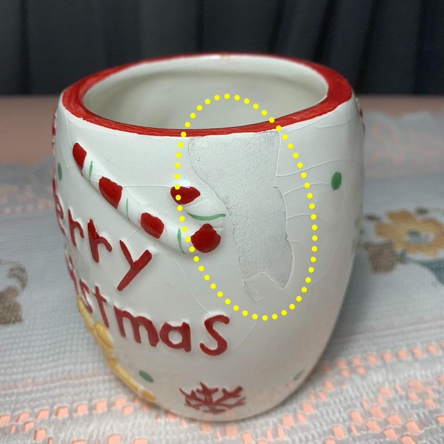 Ginger bread Christmas Mug (Category: Coffee & Tea Tableware) located in Mandaluyong City. Submitted by yula_noveltyfinds (Listing ID 1300028200, Image 2). Description: - UK surplus - ceramic mug - as is where is - with crazings and paint/glaze chips - can be repurposed as decorative piece at dinner table during the holidays - artificial plant, tray, tea light candle and accessories NOT included for photo purposes only. - size: approx: 4" (w) x 5