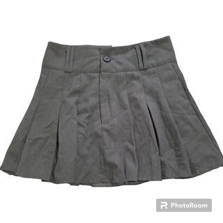 Gray Pleated Mini Skirt