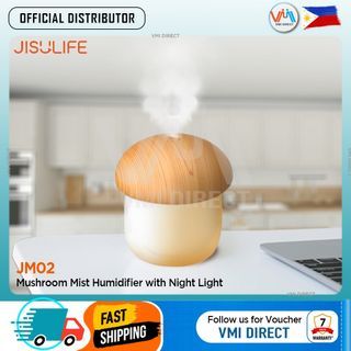 Jisulife JM02 Mushroom USB Car Air Humidifier 250ml Desktop Home Humidifier with Night Light VMI