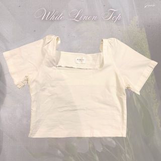 June12_thelabel White Linen Top