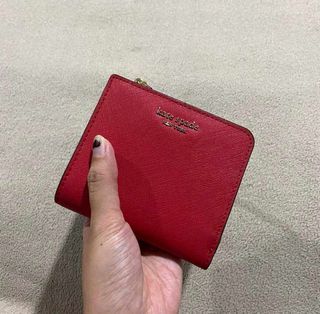 Kate Spade Cameron Small L-Zip Bifold Hot Chili Red Wallet