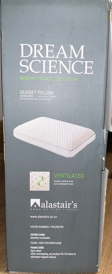 Memory foam pillow gusset pillow dream science alastair s