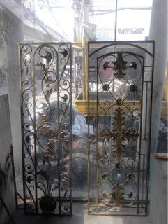 Metal Cast Iron Decorative Glass Door