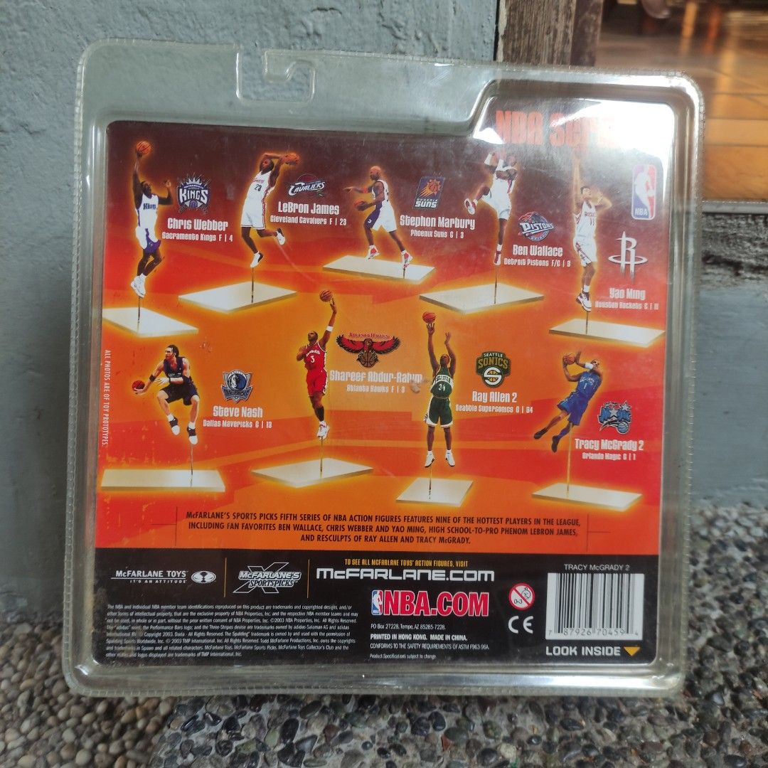 NBA Mcfarlane Series 5 Tmac Orlando Magic Variant (Category: Figurines & Statues) located in Quezon City. Submitted by 4saleonly (Listing ID 1300032190, Image 3). Description: sealed with slight dings on pack variant white figure mcfarlane toys gcash / bdo payments delivery via lala/ grab only no meetups.