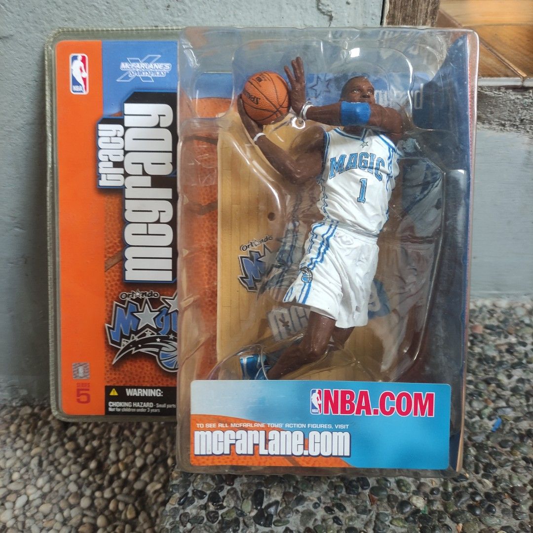 NBA Mcfarlane Series 5 Tmac Orlando Magic Variant (Category: Figurines & Statues) located in Quezon City. Submitted by 4saleonly (Listing ID 1300032190, Image 1). Description: sealed with slight dings on pack variant white figure mcfarlane toys gcash / bdo payments delivery via lala/ grab only no meetups.