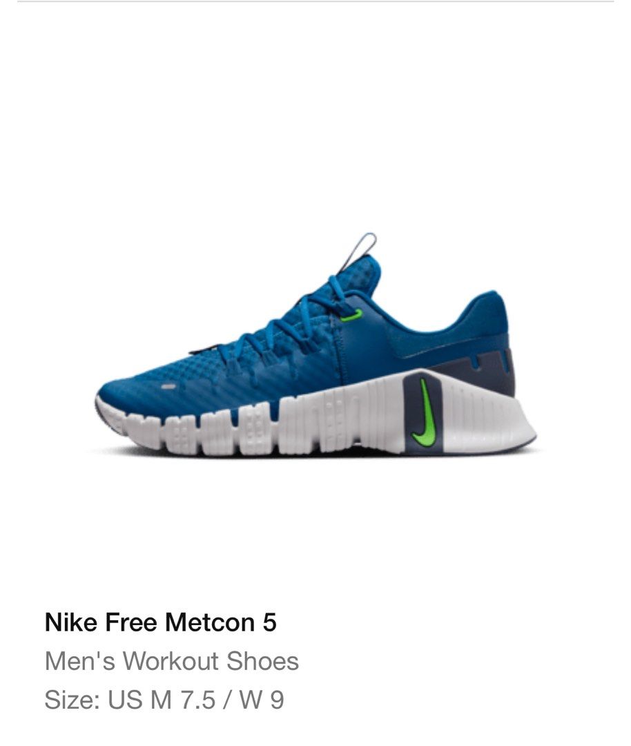 Almost Brand New Nike Free Metcon 5 US size 7.5 Men s Fashion Footwear Sneakers on Carousell