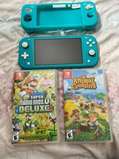 Nintendo Switch Lite (Turquoise) with Animal Crossing and Super Mario (Slightly Negotiable)