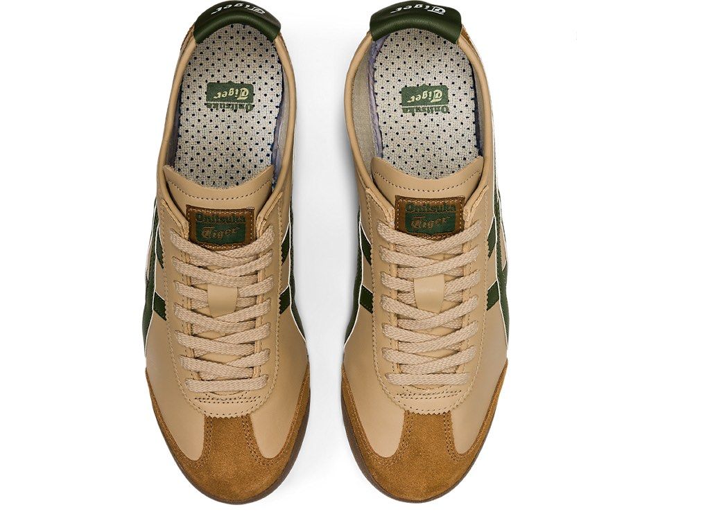 Onitsuka Tiger Mexico 66 Beige/Grass Green (Category: Sneakers) located in Singapore. Submitted by brokeassbij (Listing ID 1300070689, Image 5). Description: eu39.5!!! Bought from Onitsuka store in Japan! Retails for $190 in sg.