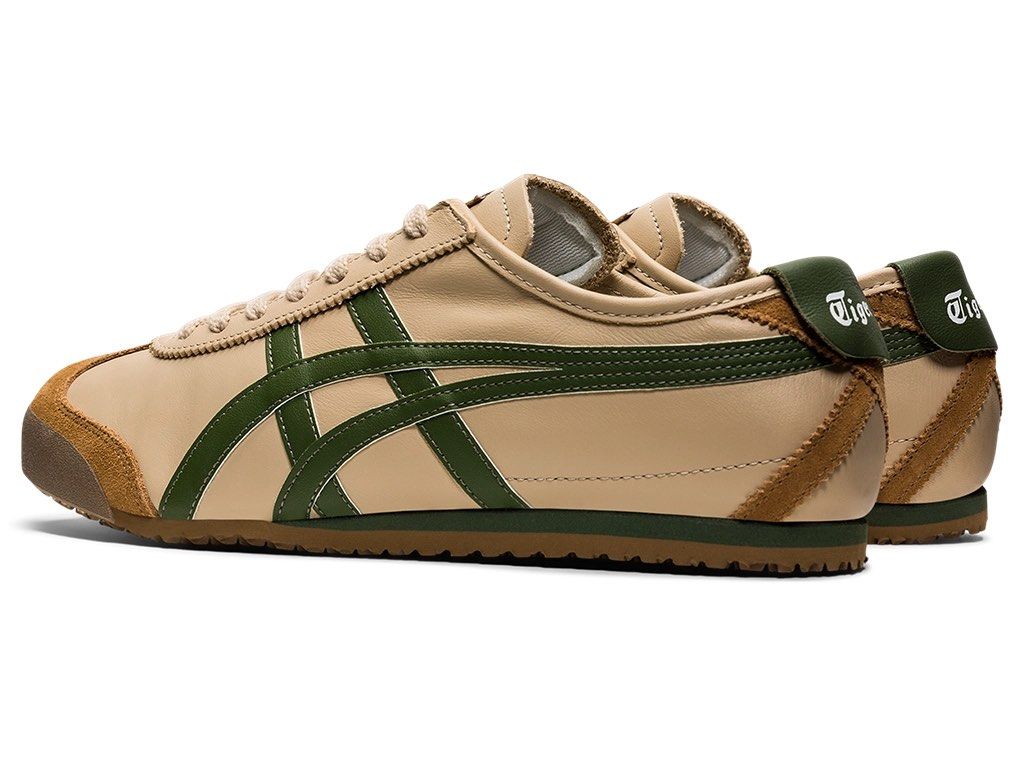 Onitsuka Tiger Mexico 66 Beige/Grass Green (Category: Sneakers) located in Singapore. Submitted by brokeassbij (Listing ID 1300070689, Image 2). Description: eu39.5!!! Bought from Onitsuka store in Japan! Retails for $190 in sg.