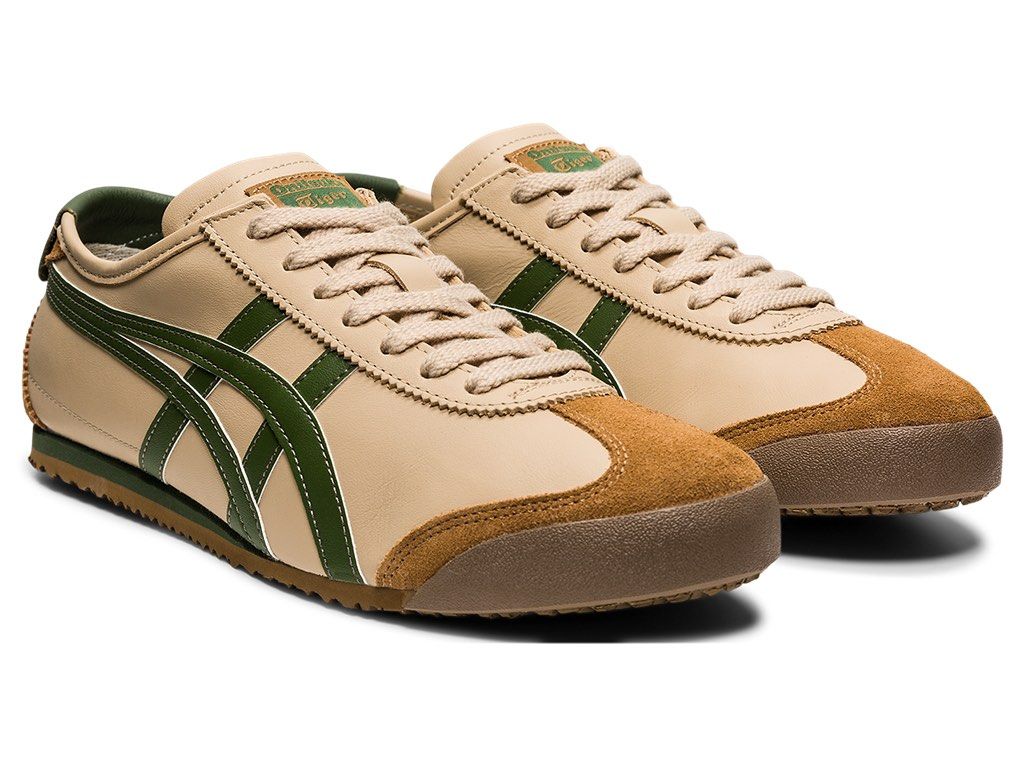 Onitsuka Tiger Mexico 66 Beige/Grass Green (Category: Sneakers) located in Singapore. Submitted by brokeassbij (Listing ID 1300070689, Image 4). Description: eu39.5!!! Bought from Onitsuka store in Japan! Retails for $190 in sg.
