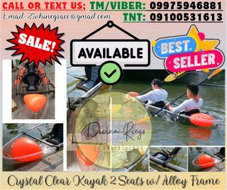 Pick Up Now/Deliver Transparent Clear Kayak with 2 Persons Pax.