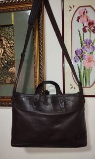 Porter Leather Two Way Messenger Bag