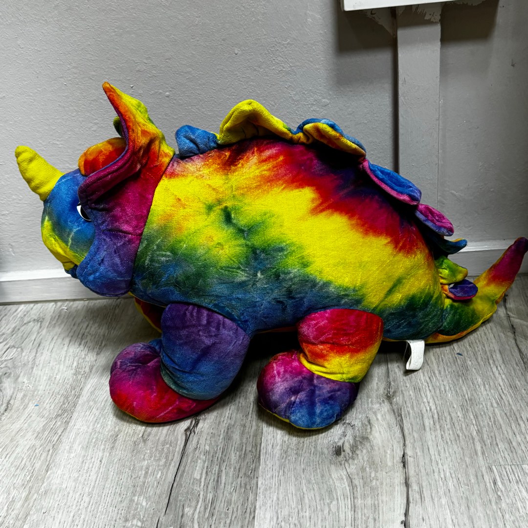 rainbow dinosaur soft toy Hobbies Toys Toys Games on Carousell
