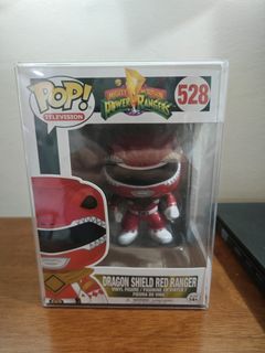 Red Ranger with Dragon shield Funko Pop with Boss Protector