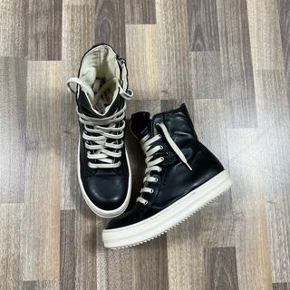RICK OWENS DRKSHDW BOOTS LEATHER ANKLE ZIP (authentic)