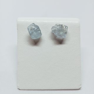 S925 | Aquamarine Chips Stud Earrings. Sterling silver 925 pin.