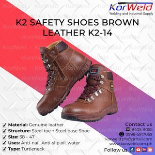 Safety Shoes Brown Leather K2-14