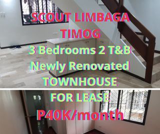 Scout Limbaga Timog 3BR 2T&B Townhouse For Lease