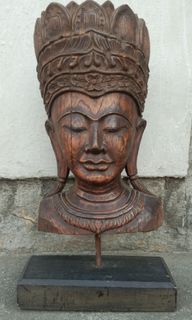 Sculpture/ Wood Carving Asian Prince Head