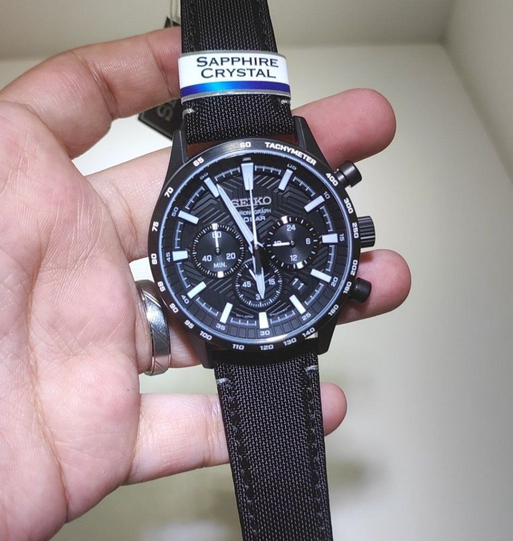 Seiko Conceptual Regular SSB417P1 Chronograph Black Analog Nylon Leather Sapphire Crystal Quartz Men s Watch SSB417 Men s Fashion Watches Accessories Watches on Carousell