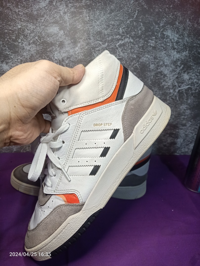 Sepatu Adidas DROP STEP White Orange Size 43 275cm, Fesyen Pria