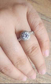 Silver  engagement ring
