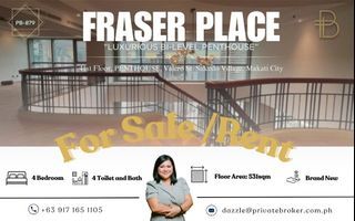 Stunning 4 Bedroom Bi-level Penthouse at Fraser Place Forbes Tower in the Heart of Salcedo Village, Makati City