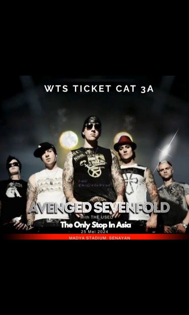 Ticket Avenged Sevenfold (The Only Stop In Asia) Jakarta 2024, Tiket