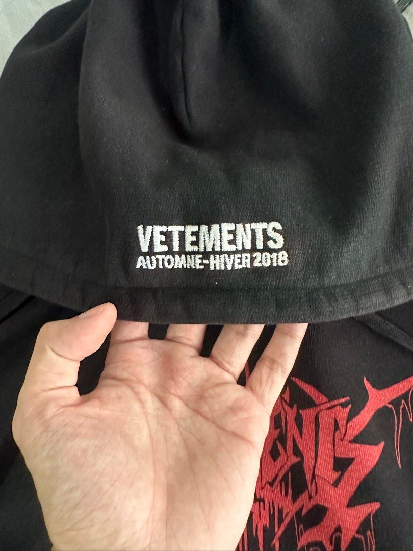 Vetements Metal Hoodie Men s Fashion Tops Sets Hoodies on Carousell