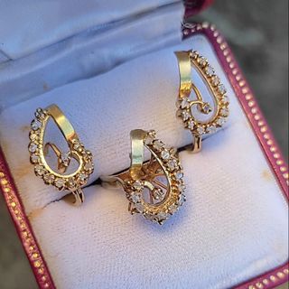 Vintage Diamond Ring and Earrings Set