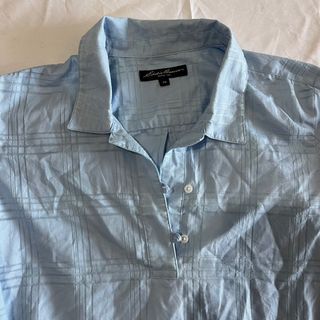 Vintage Eddie Bauer Blue Summer Button Polo Shirt