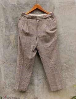 Vintage YSL Yves Saint Laurent Plaid Wool Trousers